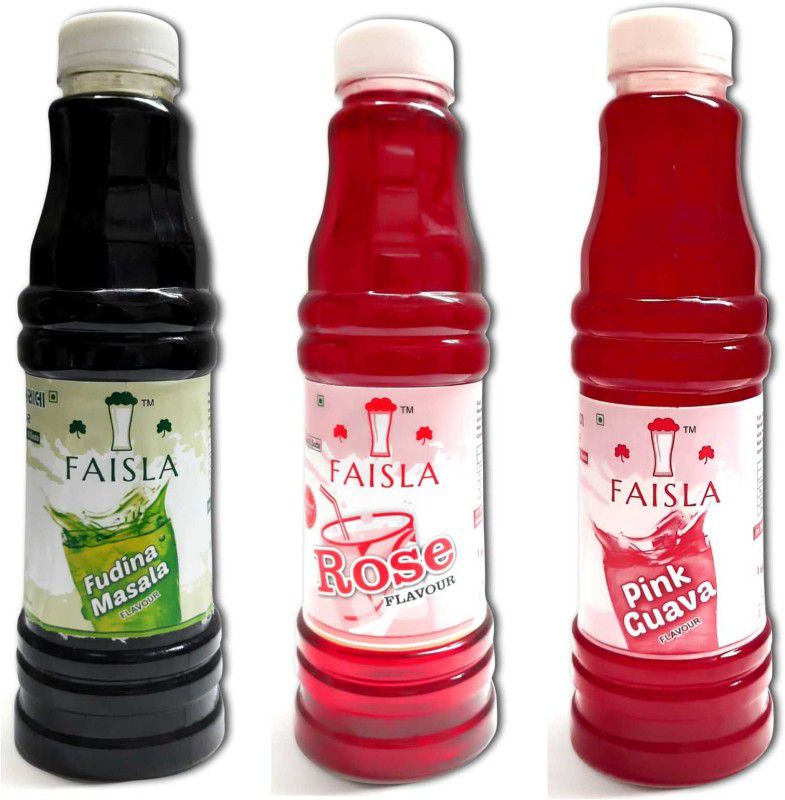 Faisla Refreshing soda Flavor 9 Fudina Pink Guava  (2100 ml, Pack of 3)