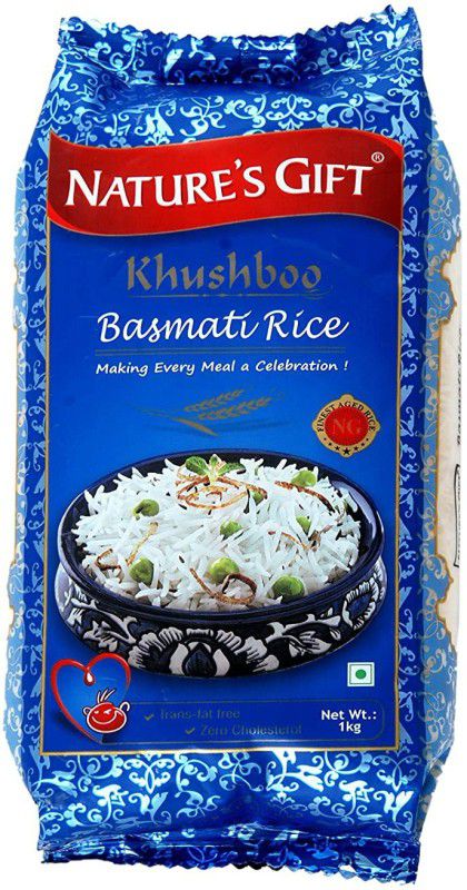 Natures's Gift Khushboo Basmati Rice - Packet of 1 Kg Basmati Rice (Full Grain, Steam)  (1 kg)