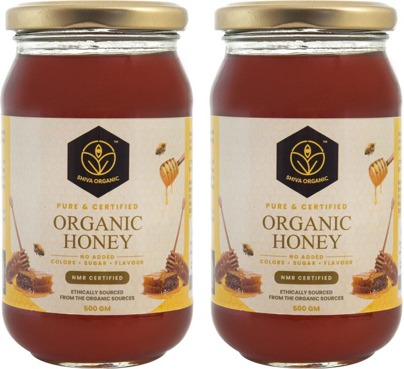 Shiva Organic organic Honey 1 KG NPOP certified 100% Natural Healthy and Pure Honey  (2 x 0.5 kg)