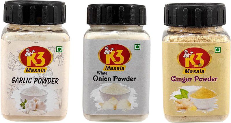 K3 Masala Premium Garlic Powder (50gm),Onion powder (50gm) and Ginger Powder (50gm).(Pack of 3)  (3 x 50)