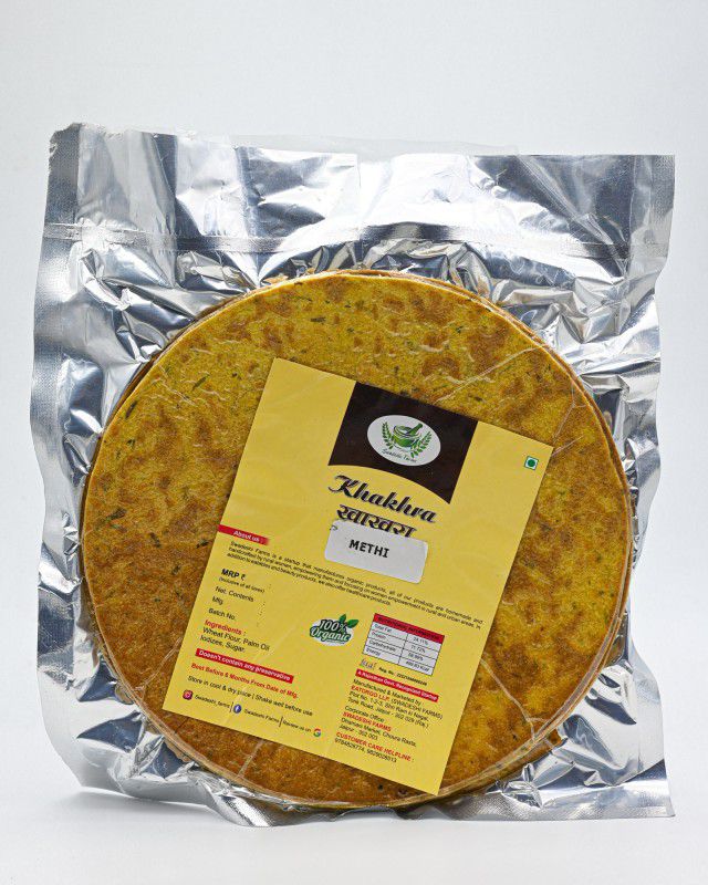 Swadeshi Farms Handmade Gujarati Khakhra Snacks Natural Ingredient Methi Flavor Khakhra - 200Gm  (200 g)