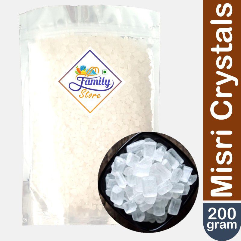 Family store Mishri Misri Crystals Diamonds (Sugar Rock Candy) Sugar  (200 g)