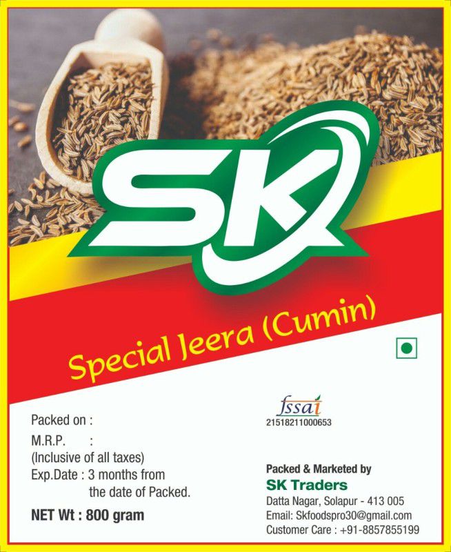 Sk foods Cumin seeds jeera 800grm  (800 g)