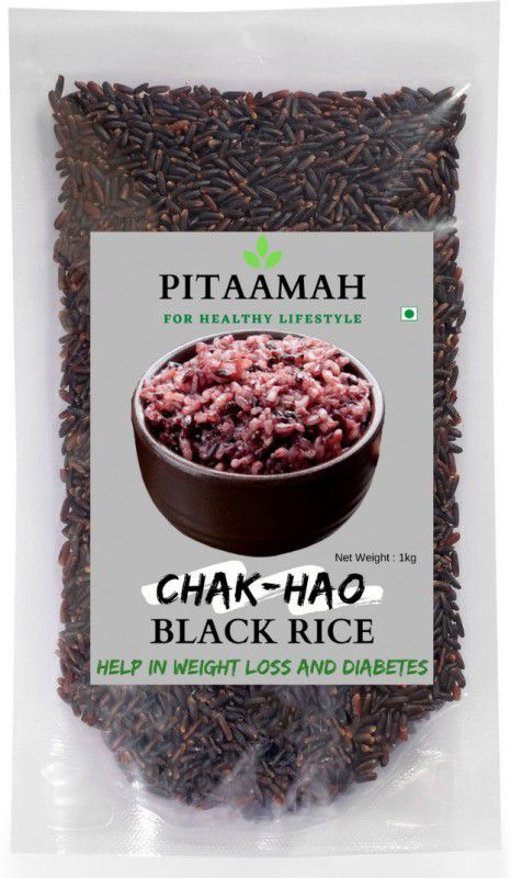 pitaamah Organic Black Rice | for Weight Loss & Diabetes | Rare Ancient Aromatic | High Antioxidants |Traditionally Milled () |Gluten-free|GMO- Free | Anti-inflammatory properties Black Forbidden Rice (Medium Grain, Unpolished)  (1 kg)