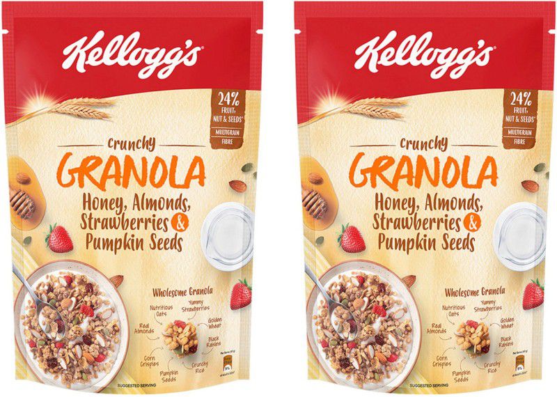 Kellogg's Granola Honey, Almonds, Strawberries and Pumpkin Seeds Pouch  (2 x 450 g)