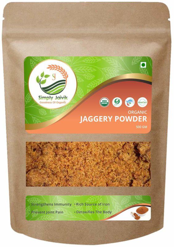 Simply Jaivik Jaggery Powder 500 Gram Organic Jaggery ( Cane Sugar ) Powder Jaggery  (500 g)