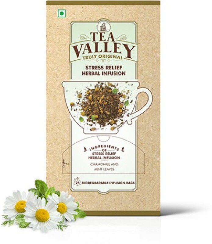 Tea Valley TV-Stress Relief-HT Chamomile, Mint Herbal Tea Box  (25 Bags)