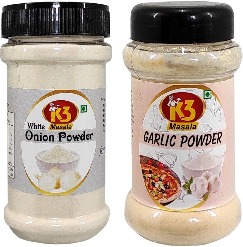 K3 Masala Premium Garlic Powder (100gm) and Onion powder (100gm).(Pack of 2)  (2 x 100)