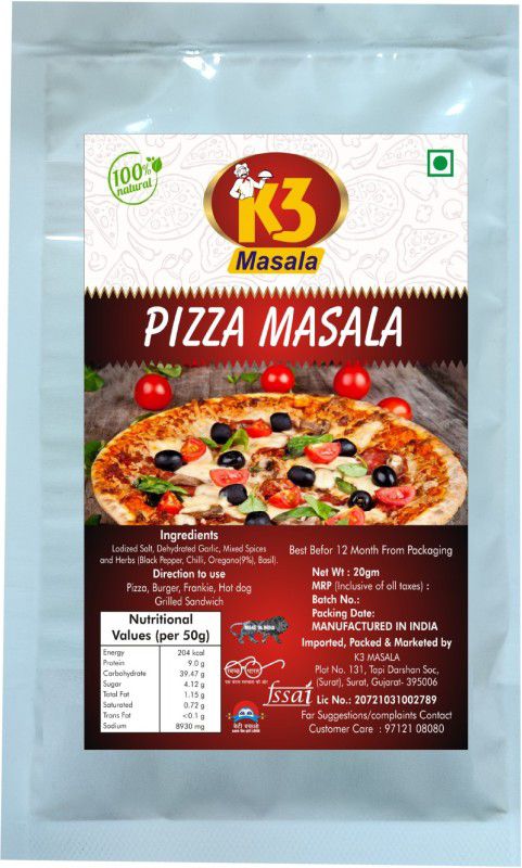 K3 Masala Pizza/ Masala Burger/Frankie,Hot Dog/Grill sandwich Masala  (20 g)