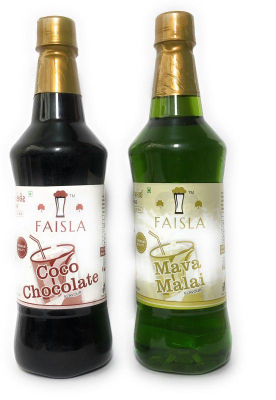 Faisla F 014 Premium Refreshing Coco Chocolate/Mava Malai Flavoured Sharbat Syrup (pack of 2) (1 pack of 700ml)  (2040 ml, Pack of 2)