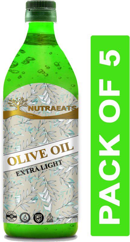 NutraEats Extra Light Olive Oil , Jaitun tail, jaitun oil ( Combo Pack Of 5 ) Premium Olive Oil Plastic Bottle  (5 x 1000 ml)