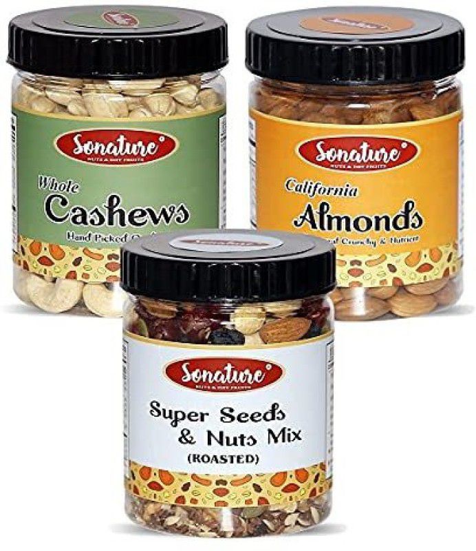 Sonature Super Value Pack Best Quality Combo Pack Of Assorted Nuts, Cashews, Almonds Combo  (750 Gram)
