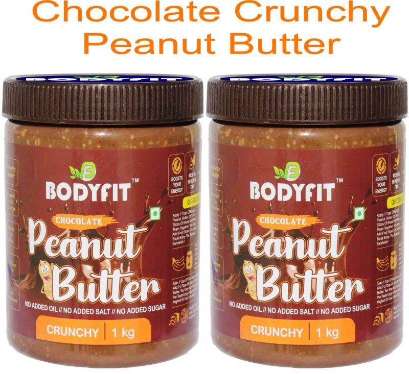 BodyFit CHOCOLATE PEANUT BUTTER CRUNCHY2kg(Pack Of 2)25%Protein-NoTrancFat-No Cholestrol 2 kg  (Pack of 2)