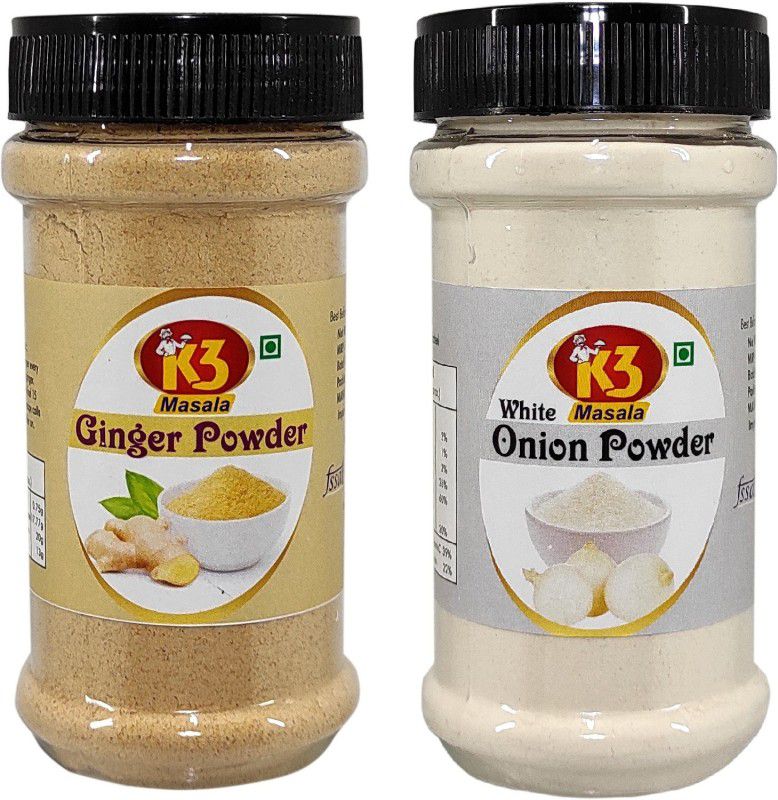 K3 Masala Premium Ginger Powder (100gm) and Onion powder (100gm).(Pack of 2)  (2 x 100)