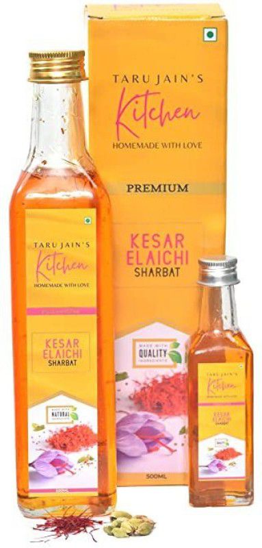 Taru Jain's Sharbat Syrup Combo With Miniature Glass Bottle Kesar Elaichi  (550 ml, Pack of 2)