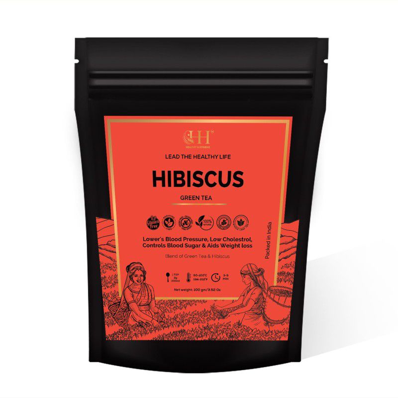 HEALTHY & HYGIENE Hibiscus Tea | Whole-Leaf Made Of Green Tea Green Tea Pouch  (100 g)