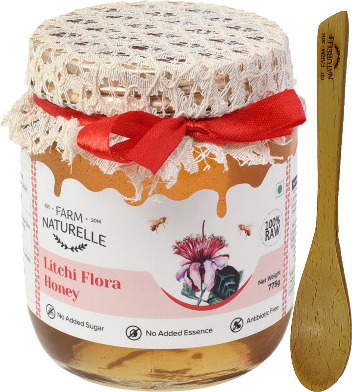 Farm Naturelle Virgin 100% Pure Raw Natural Unprocessed Litchi Flower Forest Honey-700 GMS Glass Bottle  (700 g)