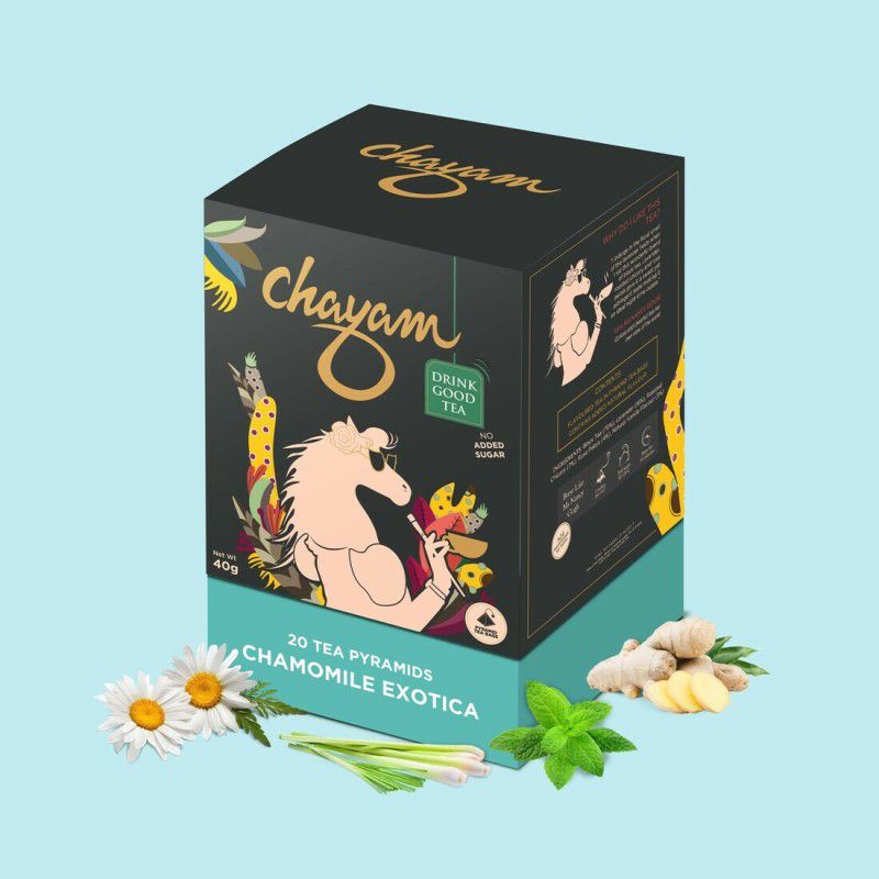 CHAYAM Chamomile Tea with Peppermint,Pure Chamomile Flowers, For Relaxation, Good Sleep Chamomile, Peppermint, Mint, Lemon Grass Herbal Tea Box  (40 g)