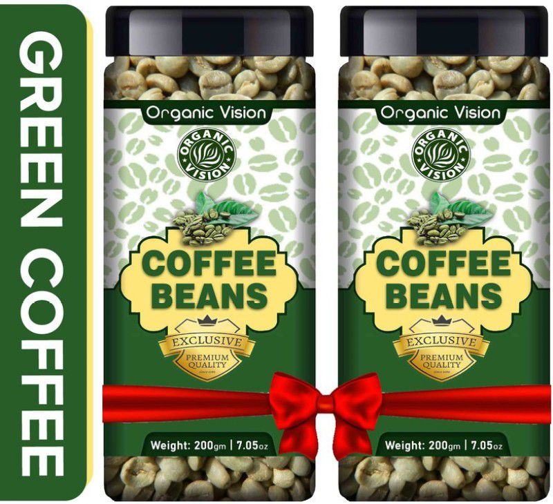 Organic Vision Green Coffee Beans for Weight Loss Management Fast Loss Instant Coffee  (2 x 200 g)