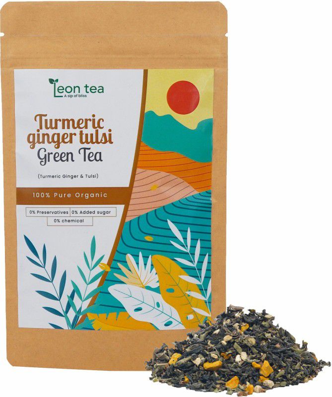 leon tea Turmeric Ginger Tulsi Green Tea Green Tea Pouch  (50 g)