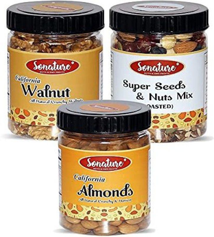 Sonature Super Value Pack Best Quality Combo Pack Of Assorted Nuts, Walnuts, Almonds Combo  (700 Gram)