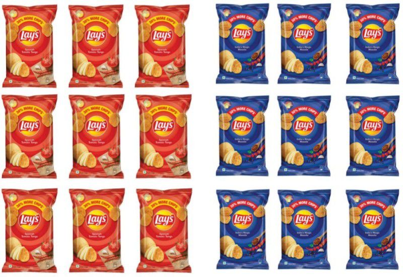 Lay's Red and blue combo pack 540 gm Chips  (18 x 30 g)