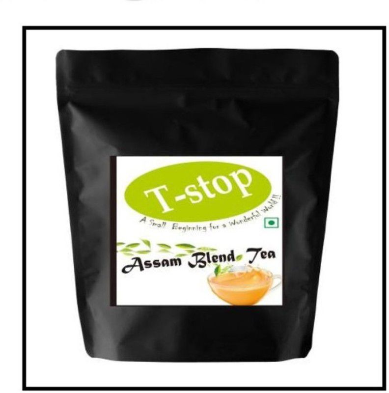T-stop Assam Blend Tea CTC & Dust Strong Kadak For Home 250 GM GJSAT03 Tea Blend Pouch  (250 g)