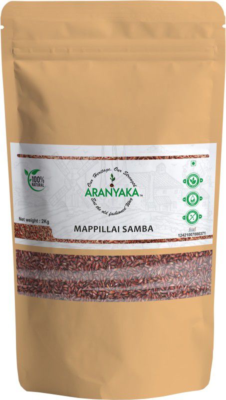 Aranyaka Traditional Kaikuthal(Hand-Pounded) Red Rice - Mappillai Samba - 2 Kg Rice-Diabetic Friendly-Gluten Free- (Medium Grain, Unpolished) (2000gm) Red Mapillai Samba Rice (Medium Grain, Boiled)  (2 kg)