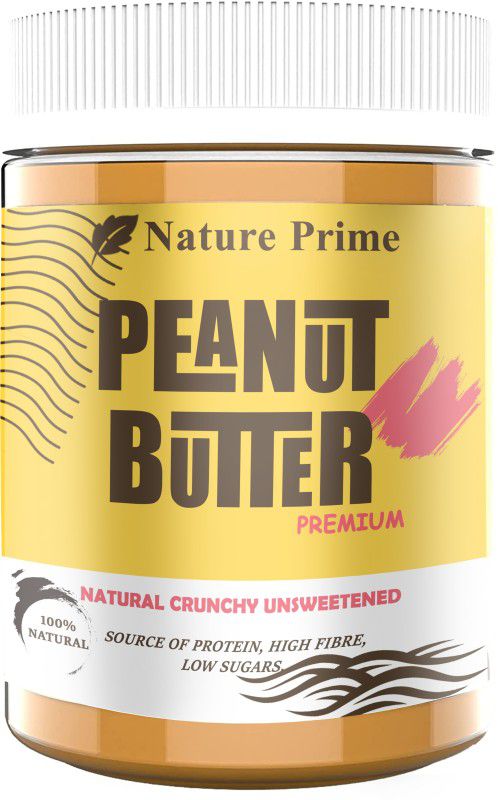 Nature Prime Natural Crunchy Unsweetened Peanut Butter 425g | Rich in Protein Premium 425 g
