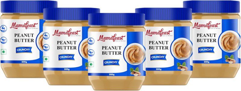 Mamafeast Peanut Butter Crunchy 200g x 5P | Net.wt 1 kg  (Pack of 5)
