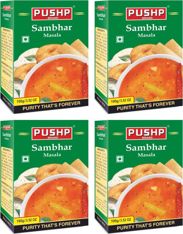 Pushp Brand Sambhar Masala Box (Pack of 4, 100g in each pack)  (4 x 100 g)