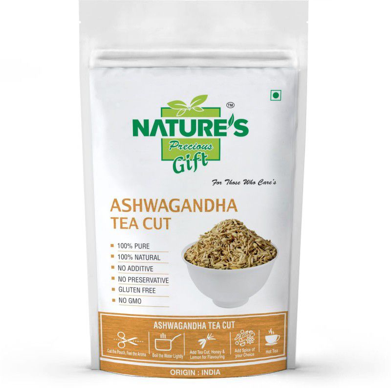 Nature's Precious Gift Ashwagandha Tea - 200 gm (100% Pure Ashwagandha - Withania Somnifera Tea Cut for Immunity Boosting) Herbal Tea Pouch  (200 g)