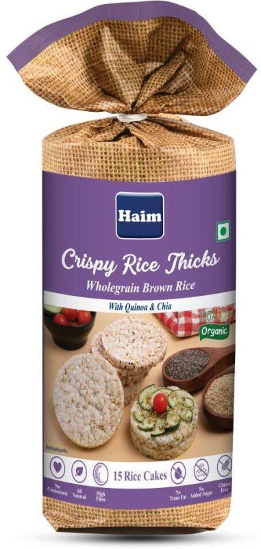 Haim Organic Crispy Rice Thick Wholegrain Brown Rice Cake With Quinoa & Chia High Fiber  (105 g)