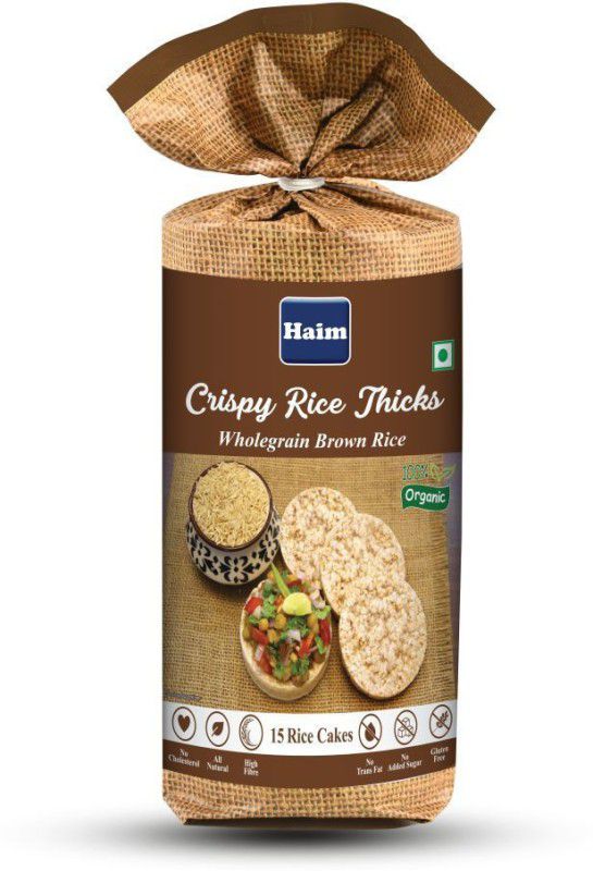 Haim Organic Crispy Rice Thicks Wholegrain Brown Rice Cake High Fiber  (110 g)