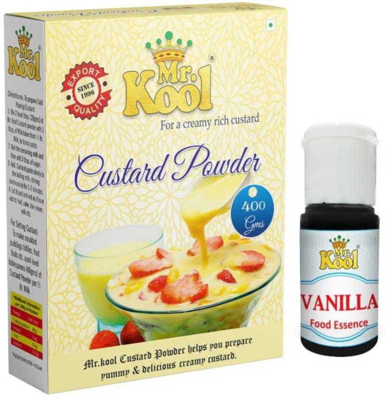 Mr.Kool Liquid food essence Vanilla 20ml and Premium Quality Vanilla Instant Custard Powder 400g Combo  (20ml, 400g)
