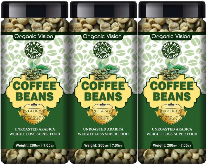 Organic Vision Green Coffee Beans for weight loss AAA Grade Arabica For Fat Burn Instant Coffee  (3 x 200 g)