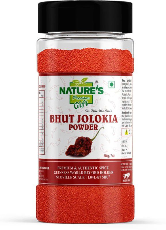 Nature's Precious Gift Bhut Jolokia/Ghost Pepper Chilli Powder - 200g / 7 Oz Spice Jar  (200 g)