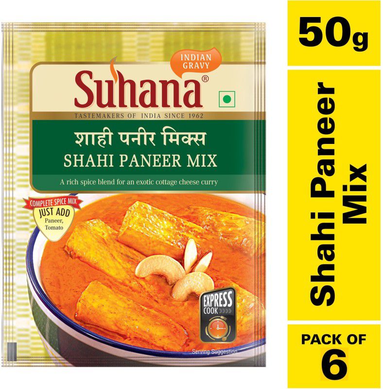 Suhana Shahi Paneer Spice Mix/Easy to Cook Masala Mix 50g Pouch-Pack of 6  (6 x 50)