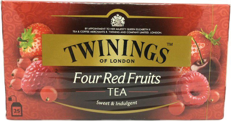TWININGS of London Four Red Fruits Tea Imported 50G Mixed Fruit Tea Bags Box  (25 Bags)