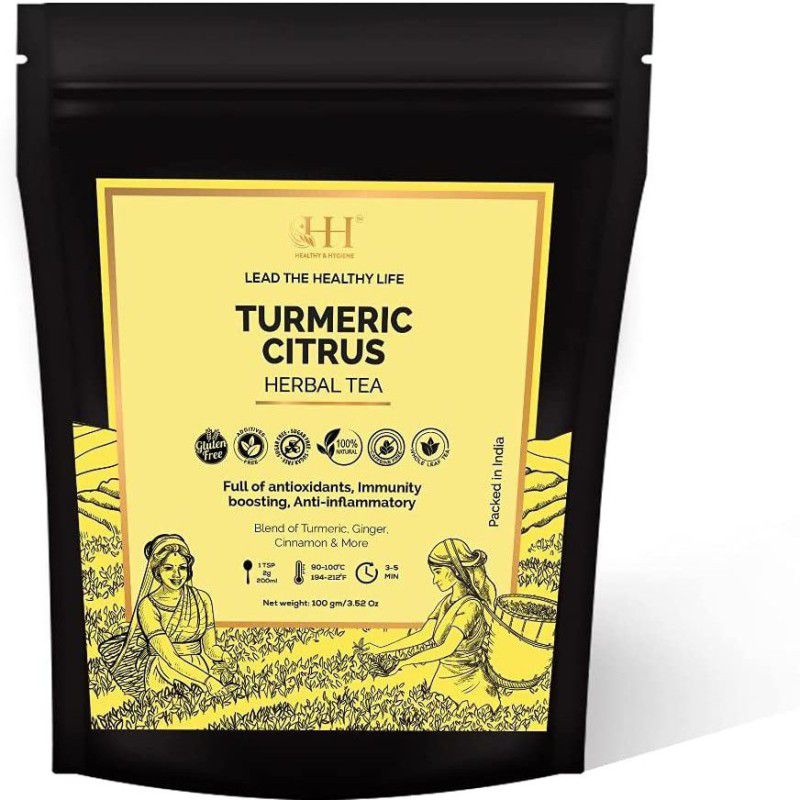 HEALTHY & HYGIENE Turmeric Citrus Flavour Herbal Tea (100 Gram) Herbal Tea Pouch  (100 g)