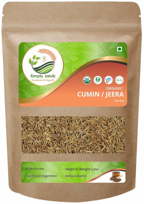 Simply Jaivik Jeera/Cumin Seed 100 Gram Organic - Cumin Seeds  (100 g)
