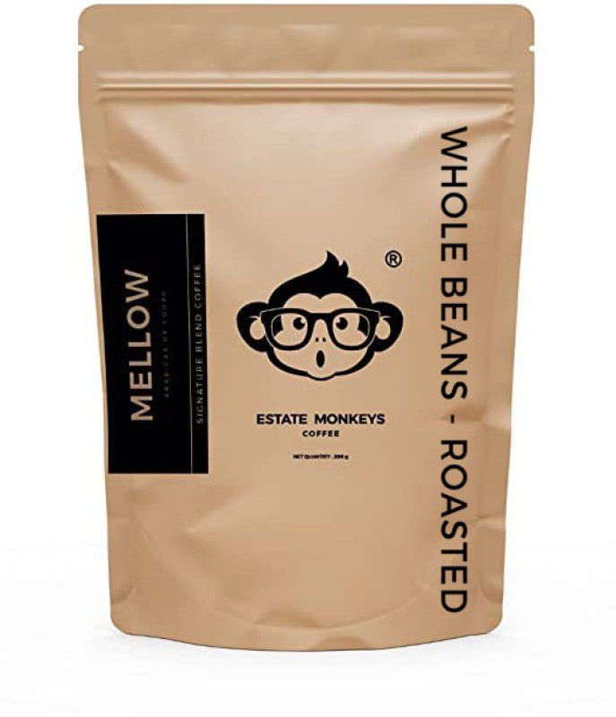 Estate Monkeys Mellow - Signature Blend Coffee - Arabica - Medium Roast - Whole Beans Coffee Beans  (200 g)