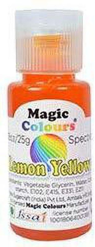 Magic Colours Magic Gel Lemon Yellow Edible Colour ( Lemon Yellow , 25gm , Pack of 1 ) Yellow  (25 g)