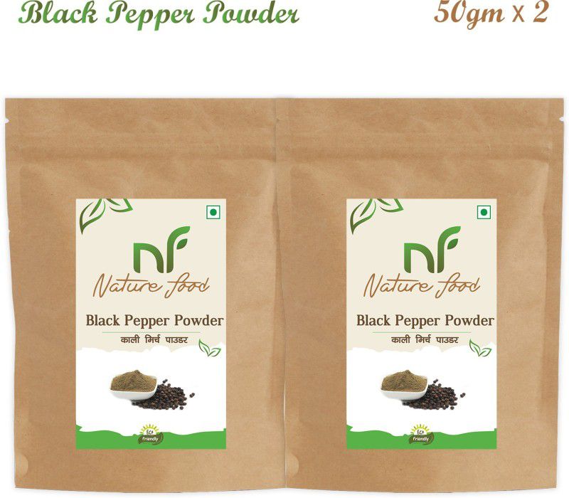 Nature food Good Quality Black Pepper Powder / Kali Mirchi - 100gm (50gmx2)  (2 x 0.05 kg)
