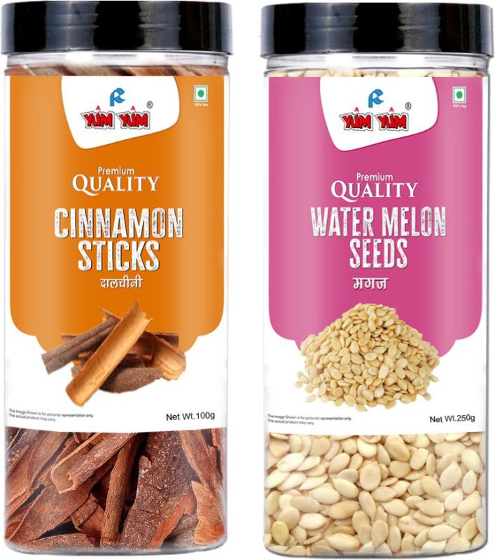 YUM YUM Premium Cinnamon Stick Dalchini (100g) & Watermelon Seeds (250g) Combo Pack-  (2 x 175 g)