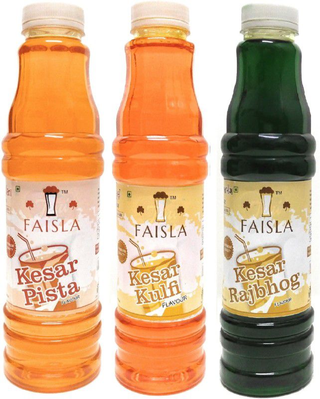 Faisla KP KK KR_100 Premium Refreshing Kesar Pista/Kesar Kulfi/Kesar Rajbhog Flavoured Sharbat Syrup (pack of 3) (1 pack of 700ml)  (2760 ml, Pack of 3)