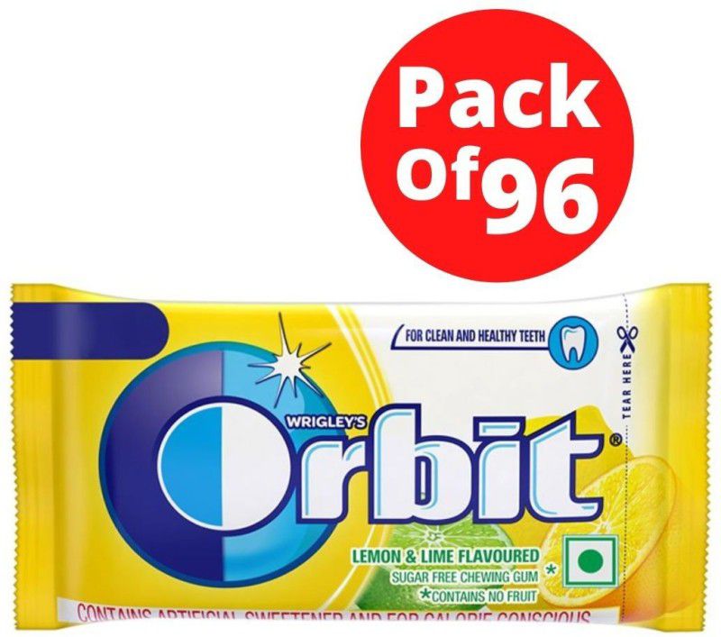 Orbit Lime & Lemon Flavoured Sugar Free Chewing Gum, 4.4g (Pack of 96) Lime Chewing Gum  (96 x 4.43 g)