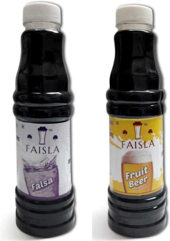 Faisla FB.F Premium Refreshing fruit bear and falsa Flavoured Sharbat Syrup (pack of 2) (1 pack of 700ml)  (1400 ml, Pack of 2)