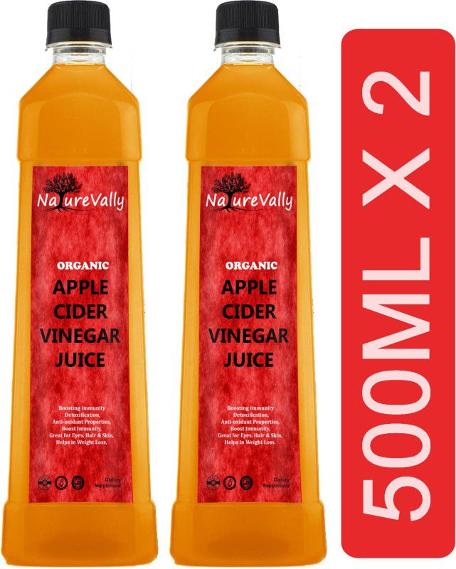 NatureVally Apple Cider Vinegar for Weight Loss with Mother (S37) Pro Vinegar  (2 x 500 ml)