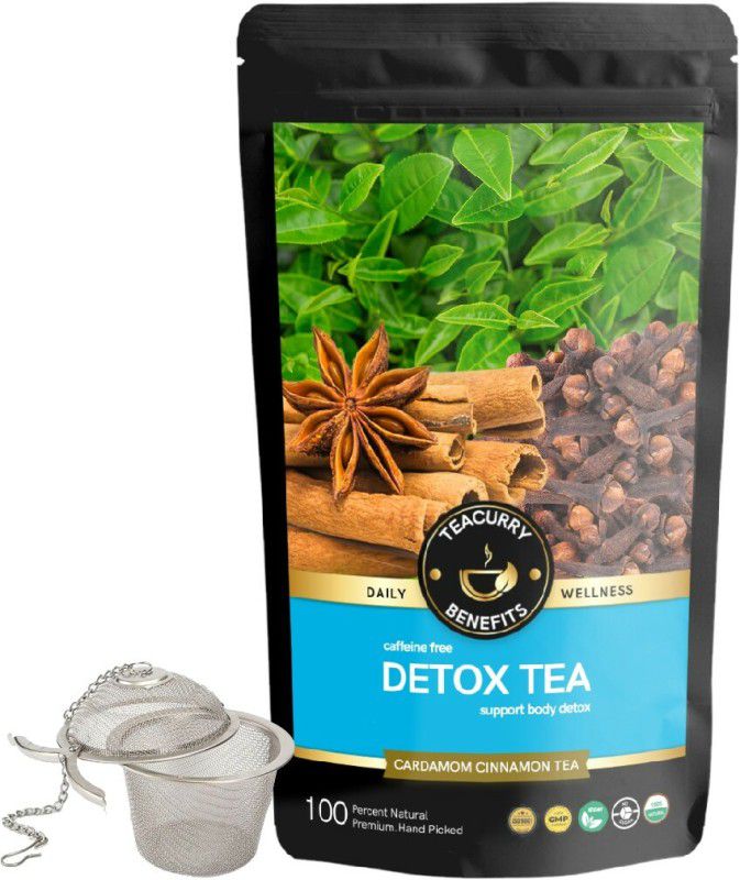 TEACURRY Detox Tea with Diet Chart - 100 Gms Loose Tea + Infuser | Helps In Liver Detox, Intestinal Health, Improve Metabolism Herbal Tea Pouch  (100 g)